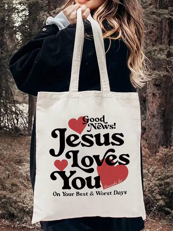 Tote Bag - Jesus Loves You - Image 2